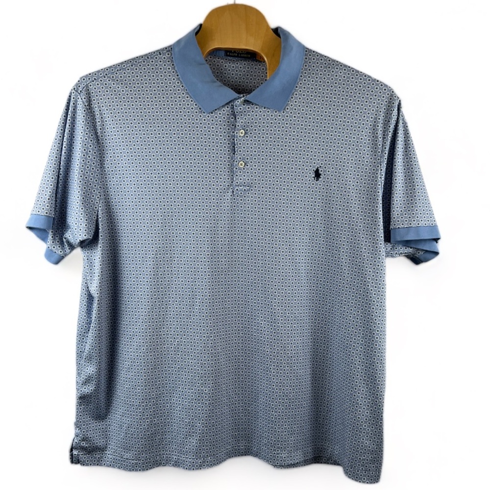 Polo Ralph Lauren Men’s Short Sleeve Printed Cotton Polo Shirt Blue Size 3XB